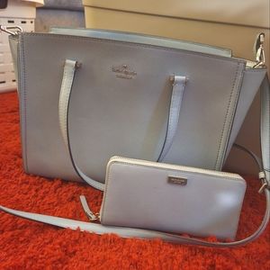 Kate Spade Light Blue Satchel and LG Continental Wallet